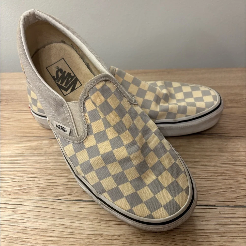 Gray Checkered Vans - Picture 1 of 6